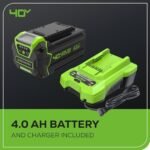 Greenworks 40V 16" (Push) Cordless Lawn Mower, 4.0Ah Battery (1/3 Acre, Push Button Start, Compatible with 75+ Tools)  Walk Behind Lawn Mowers : Patio, Lawn & Garden - Size : 21" Self-Propelled (5.0Ah) + LED Lights - Image 9