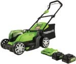 Greenworks 48V (24V x 2) 17" Cordless (Push) Lawn Mower (200+ Compatible Tools), (2) 4.0Ah Batteries and Dual Port Rapid Charger Included  Everything Else - Size : 17" (2 x 4.0Ah)