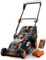 40V 19" Cordless Lawn Mower, Brushless Push Lawn Mower w/ 13.2Gal Bag, 98% Grass Collection, 3-Step Quicker Foldable, 6-Position Height Adjustment Meets Various Cutting Needs  Patio, Lawn & Garden - Color : A-Black&Orange