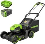Greenworks 60V 17" Brushless Cordless Push Lawn Mower, 2-in-1 Mulching/Bagging, 4.0Ah Battery and 3A Charger(40min Runtime) : Patio, Lawn & Garden