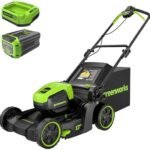 Greenworks 60V 17" Brushless Cordless Push Lawn Mower, 2-in-1 Mulching/Bagging, 4.0Ah Battery and 3A Charger(40min Runtime) : Patio, Lawn & Garden