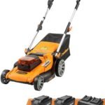 LawnMaster 48V MAX Electric Lawn Mower, 19-inch Brushless Cordless Lawn Mower with 2X24V MAX 4.0Ah Battery and a Dual Charger-CLMF4819A  Patio, Lawn & Garden - Color : 19-Inch-Orange