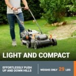 WORX 14" Cordless Lawn Mower, 2 in 1 Electric Mower Cuts Quietly, Compact & Lightweight Push Lawn Mower with 6-Position Height - Image 3