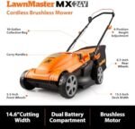 LawnMaster Lawn Mower, Brushless Cordless Lawn Mower 48V MAX 15-inch with 2X24V MAX 4.0Ah Battery and a Dual Charger-CLMF4815E  Patio, Lawn & Garden - Color : 15-inch-New - Image 5