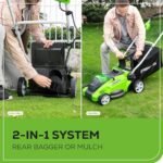 Greenworks 40V 16" (Push) Cordless Lawn Mower, 4.0Ah Battery (1/3 Acre, Push Button Start, Compatible with 75+ Tools)  Walk Behind Lawn Mowers : Patio, Lawn & Garden - Size : 21" Self-Propelled (5.0Ah) + LED Lights - Image 7