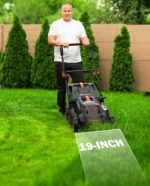 40V 19" Cordless Lawn Mower, Brushless Push Lawn Mower w/ 13.2Gal Bag, 98% Grass Collection, 3-Step Quicker Foldable, 6-Position Height Adjustment Meets Various Cutting Needs  Patio, Lawn & Garden - Color : A-Black&Orange - Image 3