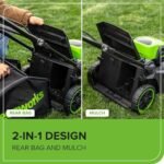 Greenworks 60V 17" Brushless Cordless Push Lawn Mower, 2-in-1 Mulching/Bagging, 4.0Ah Battery and 3A Charger(40min Runtime) : Patio, Lawn & Garden - Image 7