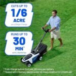 Electric Lawn Mower, Self-propelled Lawn Mower Cordless 40V(2x20V) 18.5" Brushless Mower with Electric Cutting Height Adjustment, Higher Rotation Speed, 2 x 4.0Ah Battery and Rapid Charge Included  Patio, Lawn & Garden - Color : Self-Propelled - Image 3
