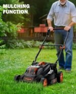 40V 19" Cordless Lawn Mower, Brushless Push Lawn Mower w/ 13.2Gal Bag, 98% Grass Collection, 3-Step Quicker Foldable, 6-Position Height Adjustment Meets Various Cutting Needs  Patio, Lawn & Garden - Color : A-Black&Orange - Image 6
