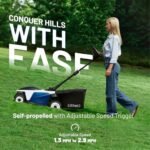 Electric Lawn Mower, Self-propelled Lawn Mower Cordless 40V(2x20V) 18.5" Brushless Mower with Electric Cutting Height Adjustment, Higher Rotation Speed, 2 x 4.0Ah Battery and Rapid Charge Included  Patio, Lawn & Garden - Color : Self-Propelled - Image 5