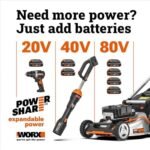 WORX Cordless Lawn Mower, 14'' Electric Mower with Mulching & Bagging, 20V Push Lawn Mower with 6-Position Height Adjustment - Image 7