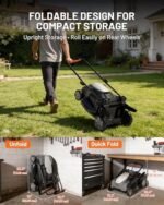 Litheli 18-inch 40V Brushless Lawn Mower for Garden Yards, Lightweight Cordless Lawn Mower Battery Powered with 6-Position Height Adjustment, 2x5.0Ah Battery Included  Patio, Lawn & Garden - Color : Gray - Image 8