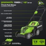 Greenworks 48V (24V x 2) 17" Cordless (Push) Lawn Mower (200+ Compatible Tools), (2) 4.0Ah Batteries and Dual Port Rapid Charger Included  Everything Else - Size : 17" (2 x 4.0Ah) - Image 2