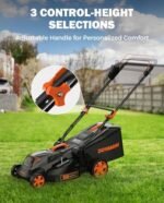 40V 19" Cordless Lawn Mower, Brushless Push Lawn Mower w/ 13.2Gal Bag, 98% Grass Collection, 3-Step Quicker Foldable, 6-Position Height Adjustment Meets Various Cutting Needs  Patio, Lawn & Garden - Color : A-Black&Orange - Image 4