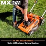 LawnMaster 48V MAX Electric Lawn Mower, 19-inch Brushless Cordless Lawn Mower with 2X24V MAX 4.0Ah Battery and a Dual Charger-CLMF4819A  Patio, Lawn & Garden - Color : 19-Inch-Orange - Image 2