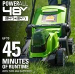 Greenworks 48V (24V x 2) 17" Cordless (Push) Lawn Mower (200+ Compatible Tools), (2) 4.0Ah Batteries and Dual Port Rapid Charger Included  Everything Else - Size : 17" (2 x 4.0Ah) - Image 11