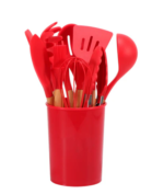 Silicone Kitchen Utensil Set – BPA-free, heat-resistant with wooden handles for cooking and baking - Image 10