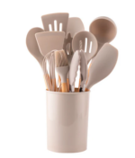 Silicone Kitchen Utensil Set – BPA-free, heat-resistant with wooden handles for cooking and baking - Image 11