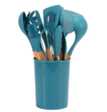 Silicone Kitchen Utensil Set – BPA-free, heat-resistant with wooden handles for cooking and baking - Image 13