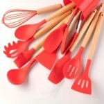 Silicone Kitchen Utensil Set – BPA-free, heat-resistant with wooden handles for cooking and baking - Image 5