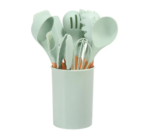 Silicone Kitchen Utensil Set – BPA-free, heat-resistant with wooden handles for cooking and baking - Image 8